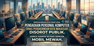 Berdasarkan Data SIRUP, Total Tiga Paket Pengadaan Komputer Dinas Perdagangan Makassar Disorot Public — Nilainya Setara Mobil Mewah!